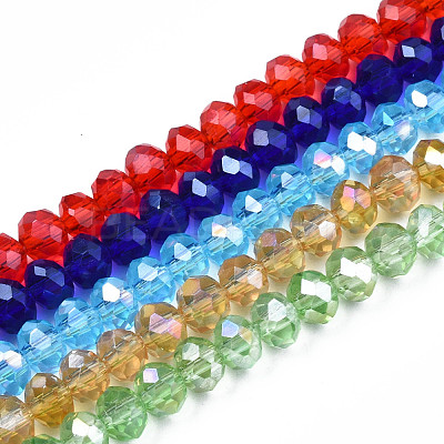 Electroplate Glass Beads Strands EGLA-A034-T4mm-B-1