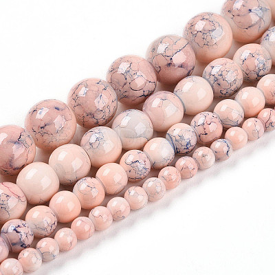 Baking Paint Glass Beads Strands DGLA-N003-8mm-C02-1