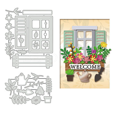 Carbon Steel Cutting Dies Stencils DIY-WH0309-1344-1
