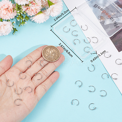 30Pcs 304 Stainless Steel Clip on Nose Ring Findings STAS-BBC0003-95P-1