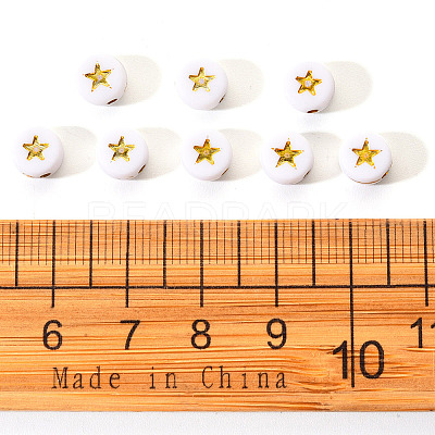 White Opaque Acrylic Beads PACR-YW0001-04A-1