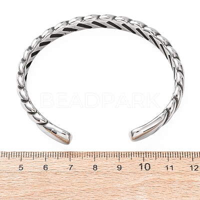 Retro 316 Surgical Stainless Steel Cuff Bangles BJEW-C142-05AS-1