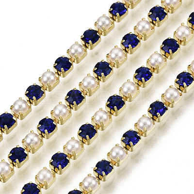 Brass Rhinestone Strass Chains CHC-N017-001A-A19-1