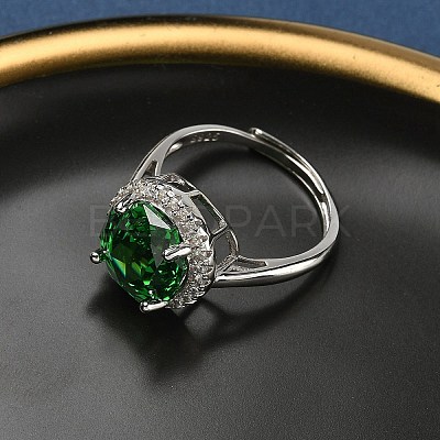 925 Sterling Silver Micro Pave Cubic Zirconia Finger Rings RJEW-B134-01B-05-1