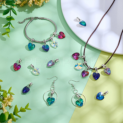 30Pcs 6 Colors Glass European Dangle Charms PALLOY-PH01825-1