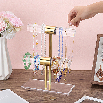Acrylic & 
Stainless Steel T Bar Jewely Display Stands ODIS-WH0108-022-1