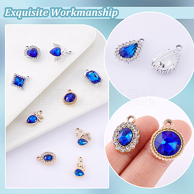 40Pcs 10 Style UV Plating Alloy Pendants ALRI-GA0001-07A-1