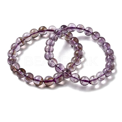 Natural Amethyst Round Beads Stretch Bracelets for Women BJEW-L712-B04-8mm-1