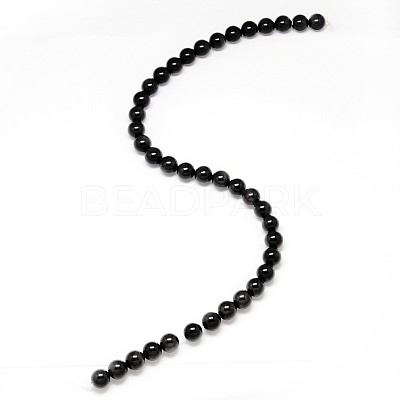 Grade AA Natural Obsidian Round Beads Strands X-G-L275-03-12mm-1
