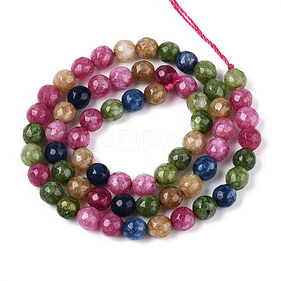Dyed Natural White Jade Beads Strands G-T139-6mm-60-03-1