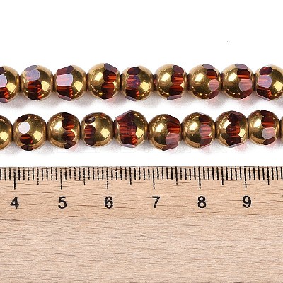 Electroplate Glass Beads Strands EGLA-Q128-04A-FP02-1