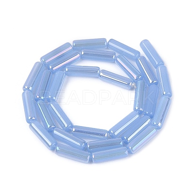 Electroplate Imitation Jade Glass Beads Strands LS-EGLA-Q132-02A-A02-1