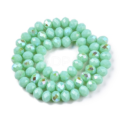 Electroplate Opaque Solid Color Glass Beads Strands EGLA-A044-P8mm-L14-1