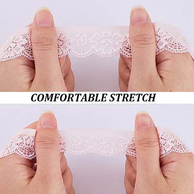 10 Yards Polyester Elastic Lace Trim OCOR-WH0086-04A-1