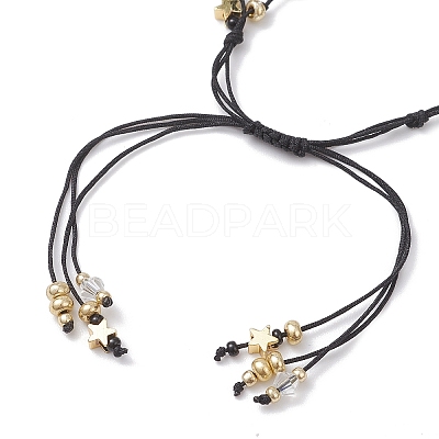 Natural White Jadee & Grade AB Tiger Eye & Tiger Eye & Nylon Thread Adjustable Multi-strand Bracelets BJEW-MZ00238-03-1