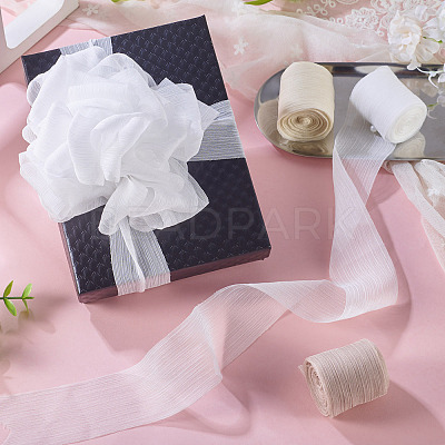 3 Rolls 3 Colors Wrinkle Polyester Ribbon OCOR-TA0002-98C-1