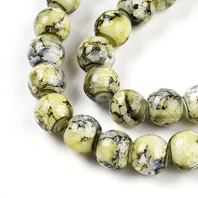 Baking Paint Glass Beads X1-DGLA-N003-8mm-A04-1