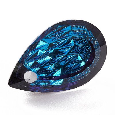 Embossed Glass Rhinestone Pendants GLAA-J101-05A-001BB-1