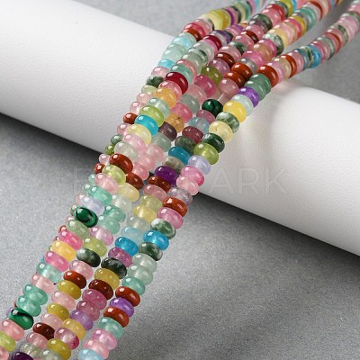 Dyed Natural White Jade & Natural Red Jasper & Synthetic Malachite Beads Strands X-G-B135-C01-01-1