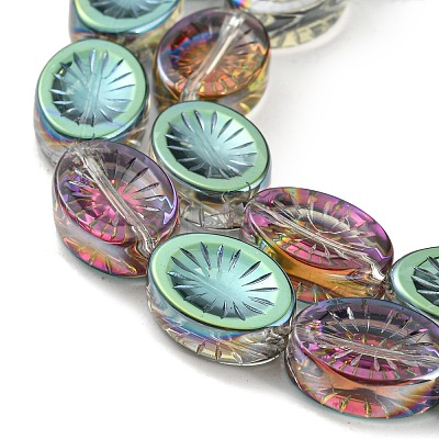 Electroplate Glass Beads Strands X-EGLA-G037-13A-HP02-1