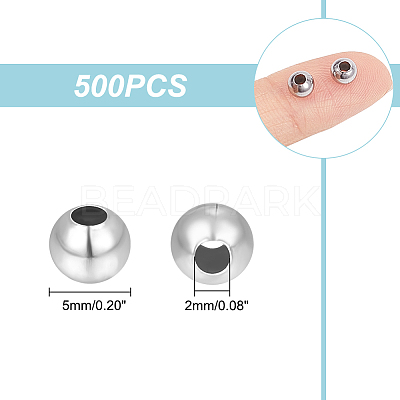 304 Stainless Steel Hollow Round Seamed Beads STAS-UN0043-16-1