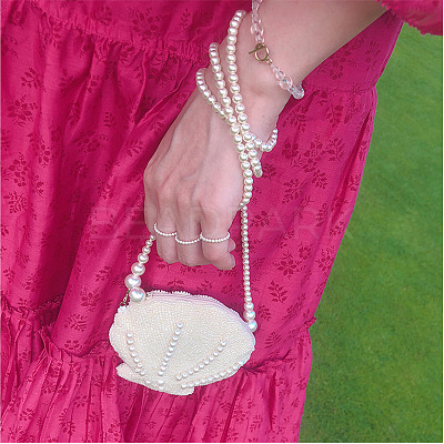 Natural Freshwater Pearl Beaded Stretch Rings for Women FS-WGC033C-02-1