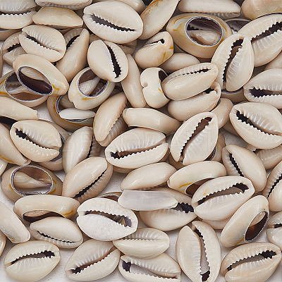100Pcs Natural Cowrie Shell Beads BSHE-LT0001-08-1