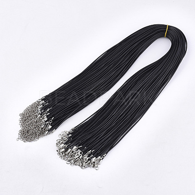 Waxed Cord Necklace Making with Iron Findings NJEW-R229-2.0mm-02-1
