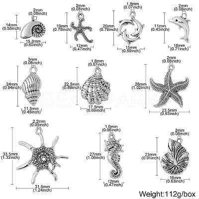 50Pcs 10 Style Tibetan Style Alloy Pendants TIBEP-CJ0003-47-1