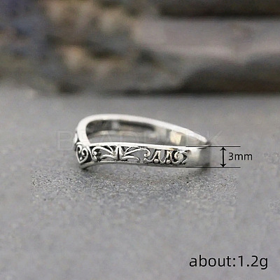 Hollow Out V-Shaped Heart Pattern Brass Finger Rings FS-WGACF43-02-1