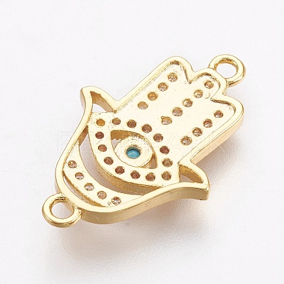 Brass Micro Pave Cubic Zirconia Links X-ZIRC-O026-18G-NR-1