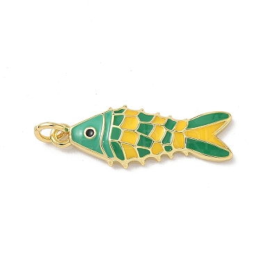Sea Animals Brass Enamel Pendants KK-B155-02B-G-1