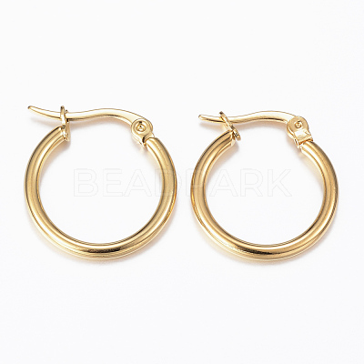 304 Stainless Steel Hoop Earrings EJEW-H344-02G-1