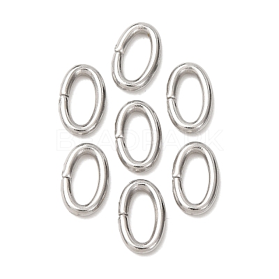 Tarnish Resistant 304 Stainless Steel Open Jump Rings X-STAS-Q186-03-8x5mm-1