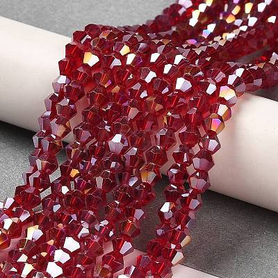 Transparent Electroplate Glass Beads Strands EGLA-A039-T2mm-B27-1