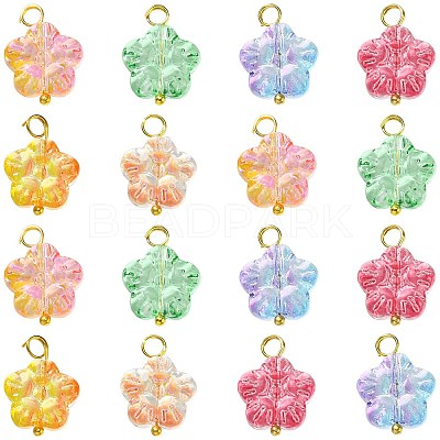 30Pcs 5 Colors Handmade Lampwork Charms PALLOY-CJ0002-66-1