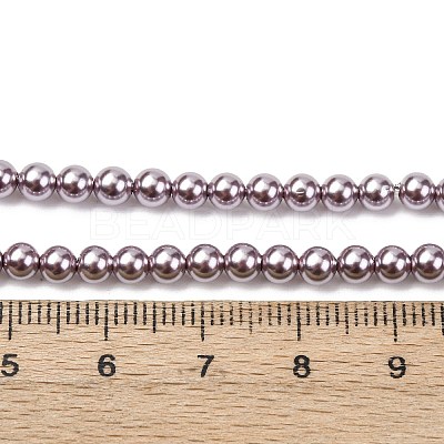 Electroplated Shell Pearl Beads Strands BSHE-G041-4mm-02-1