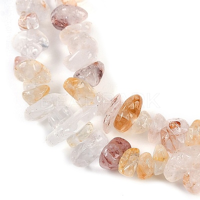 Natural Red Hematoid Quartz/Ferruginous Quartz Beads Strands G-G905-19-1