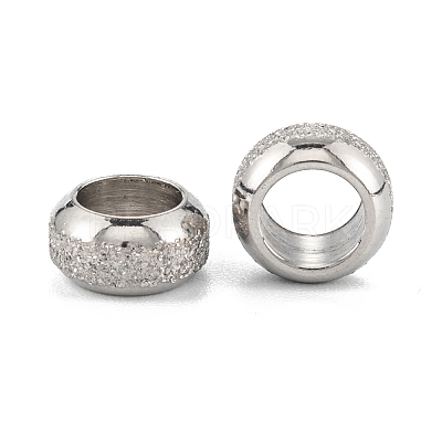 Non-Tarnish Frosted 201 Stainless Steel European Beads X-STAS-B020-13P-1
