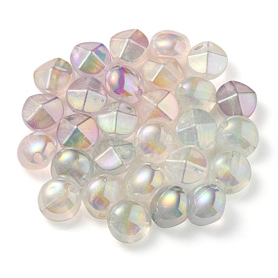 UV Plating Luminous Transparent Acrylic Beads OACR-P010-05-1