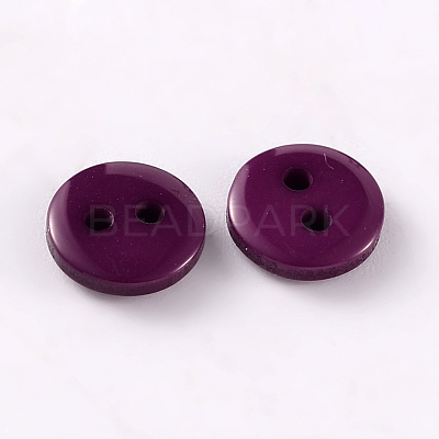 2-Hole Flat Round Resin Sewing Buttons for Costume Design BUTT-E119-24L-07-1