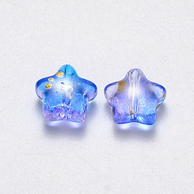 Spray Painted Glass Beads GLAA-R211-04-F04-1
