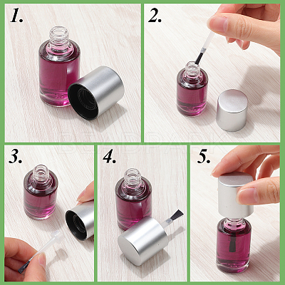 100Pcs Plastic Nail Polish Replacement Brushes for Manicure MRMJ-CP0001-48-1