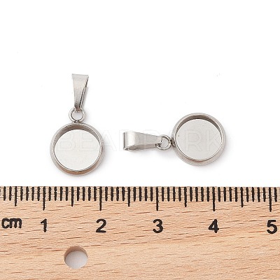 304 Stainless Steel Pendant Cabochon Settings STAS-I328-01B-P-1