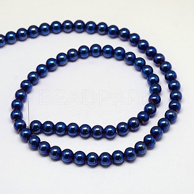 Electroplate Non-magnetic Synthetic Hematite Beads Strands G-J169A-6mm-03-1