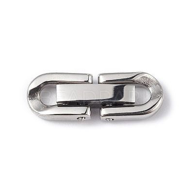 Non-Tarnish 304 Stainless Steel Fold Over Clasps X-STAS-G307-11A-P-1