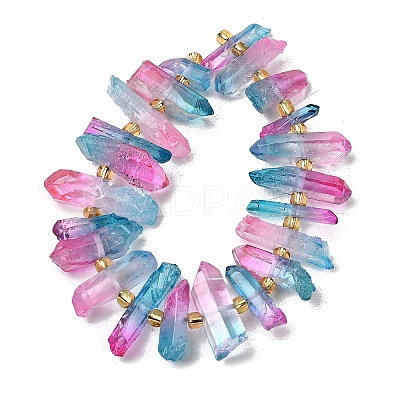 Electroplated Natural Quartz Crystal Beads Strands G-F800-D13-1