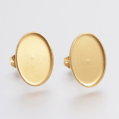 Ion Plating(IP) 304 Stainless Steel Stud Earring Settings STAS-F148-03G-1