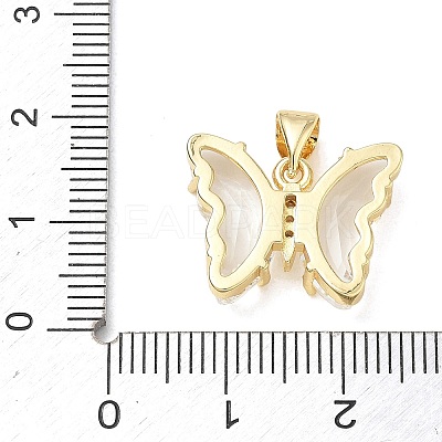 Brass Micro Pave Clear Cubic Zirconia Pendants CU-CBA83A6-05G-13-1