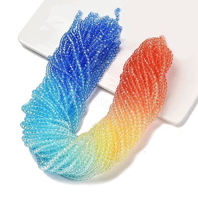 Transparent Painted Glass Beads Strands X1-DGLA-A034-T3mm-A13-1